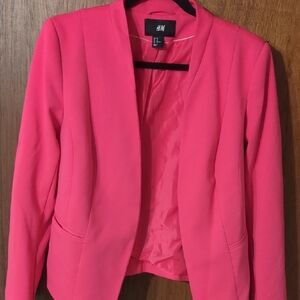 H&M Pink Blazer Structured Suit Jacket